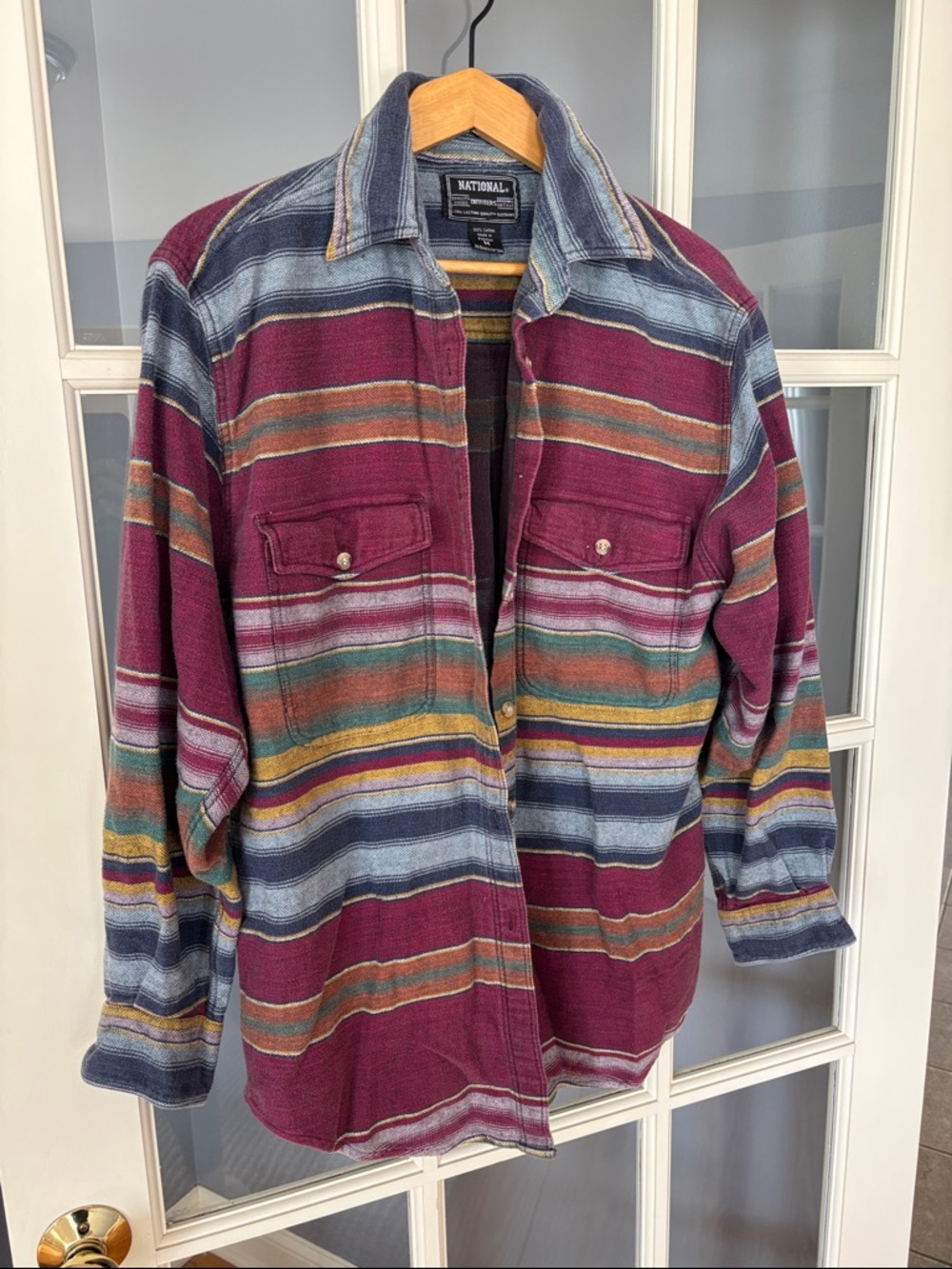 National outfitters 100% cotton Striped Button-Up Shirt unisex